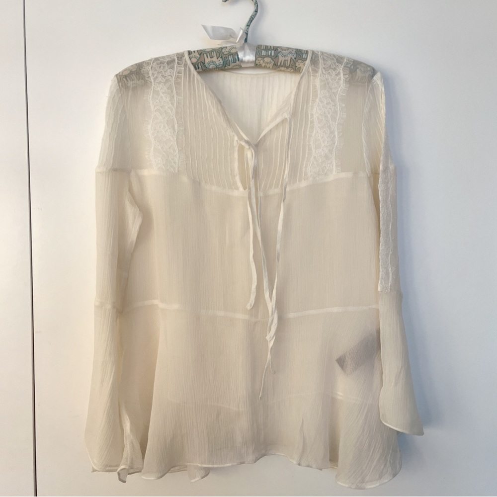 The Kooples 100% Silk Blouse White Women Size M